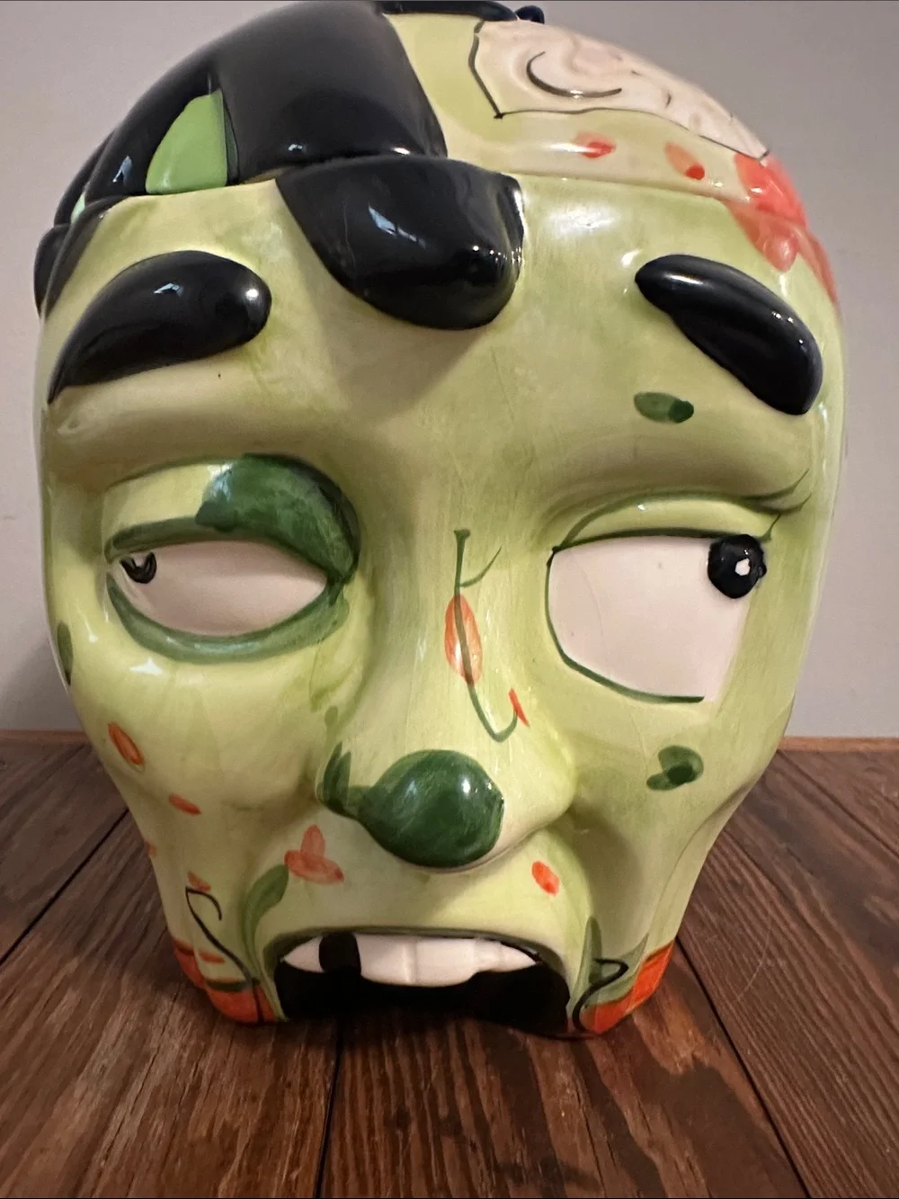 Zombie head cookie jar/candy container